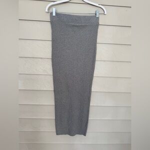 Zara Charcoal Pencil ribbed cotton maxi Skirt NWOT